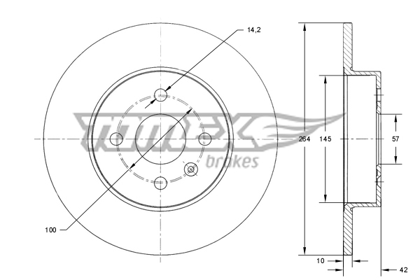 TOMEX TOMTX72-08 féktárcsa